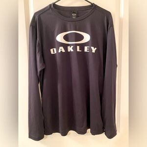 Oakley Logo Tee Long Sleeve Performance Fit Size Men’s XL Black White